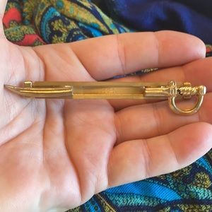 Vintage Slick Pat. Pend. gold tone sword tie bar